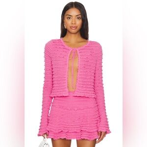 Never worn LoveShackFancy Celosia Cardigan in Lovestruck Pink